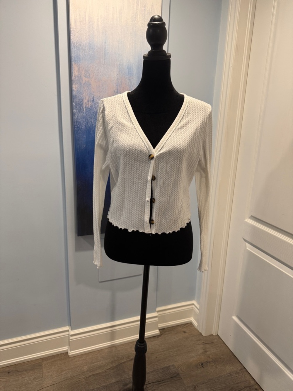 Buy 5 for 10$❗️SHEIN White Lightweight Button-Front Knit Cardigan